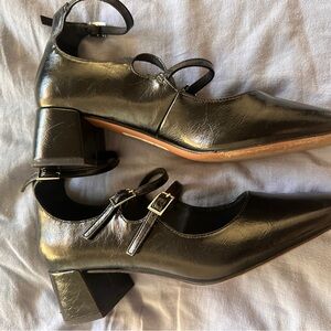 ASOS DESIGN Socco mid block heeled mary jane shoes in black